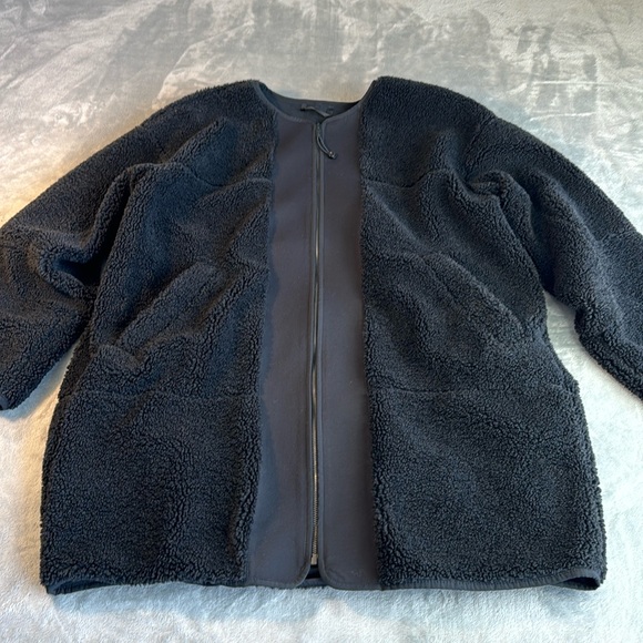 NWOT Lululemon Full Zip Collarless Testured Fleece Black Size 10 - Picture 5 of 12